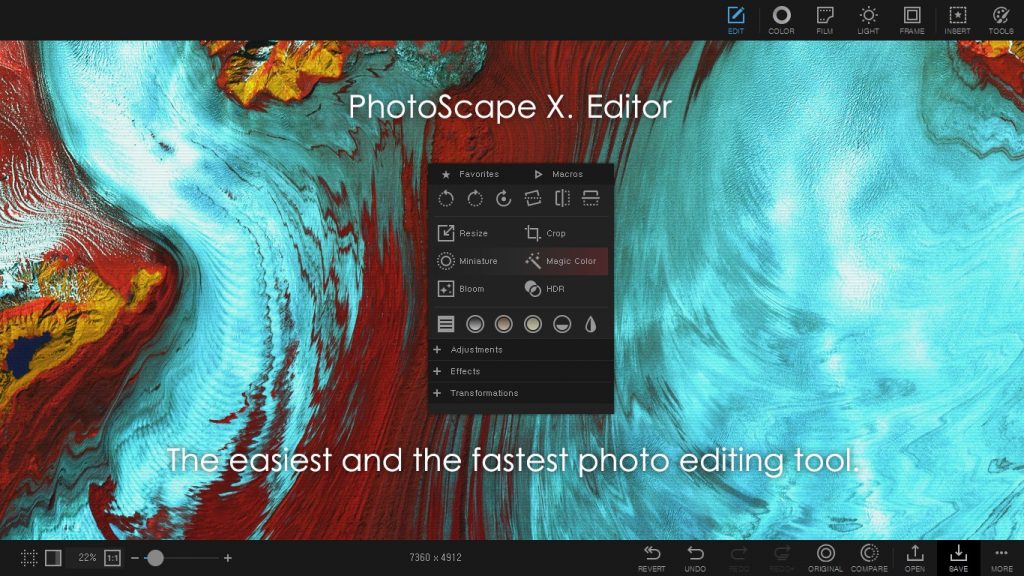 Interface de PhotoScape X

